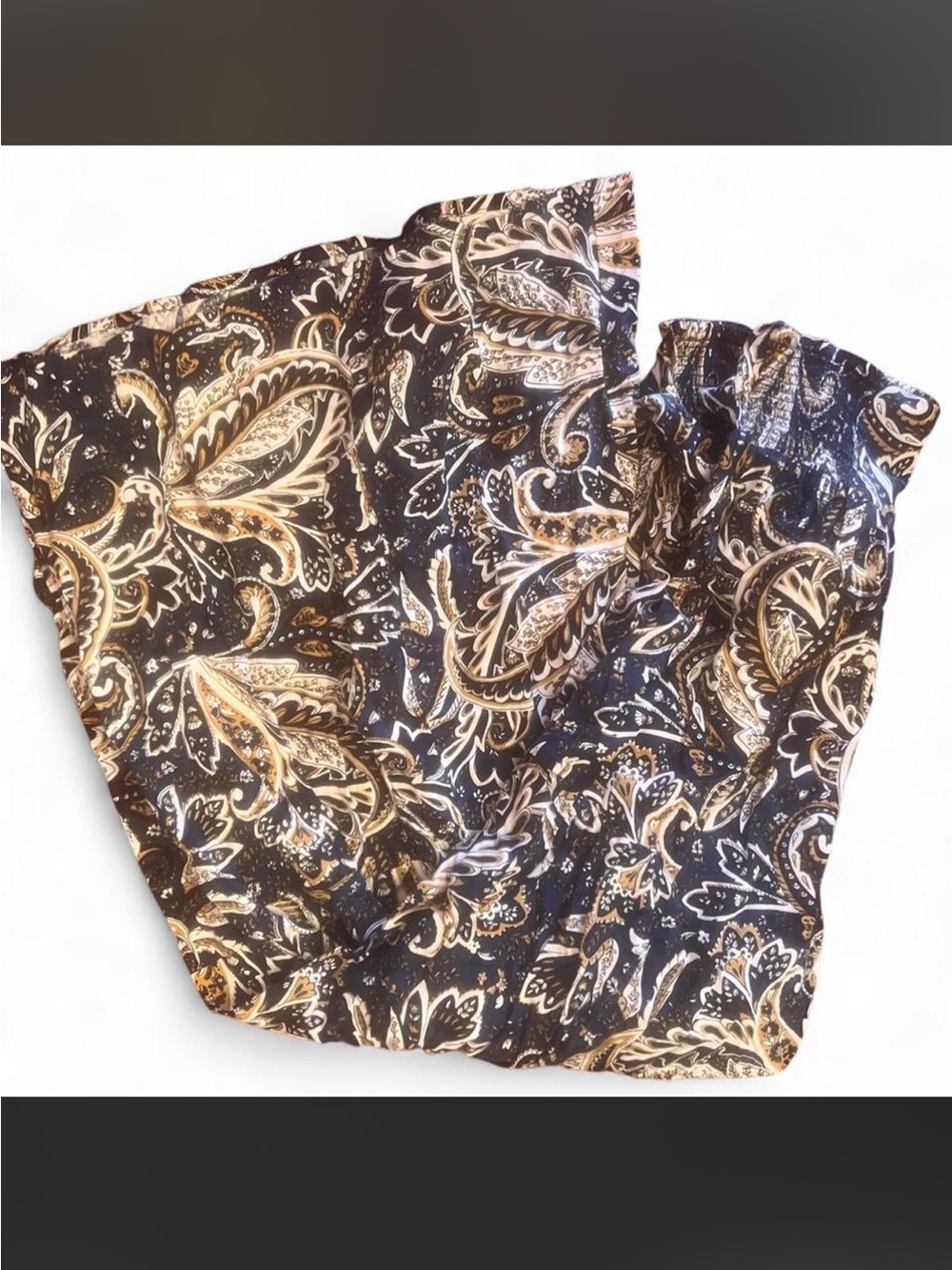 Bila Paisley Print Elastic Waist pants - Navy and Cream